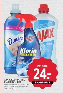 MENY AJAX, KLORIN, VEL ELLER DUN-LET tilbud