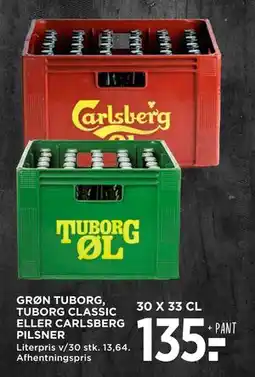 MENY GRØN TUBORG, TUBORG CLASSIC ELLER CARLSBERG PILSNER tilbud