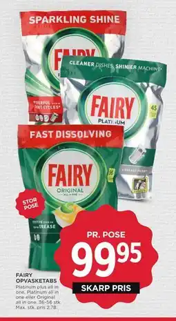 MENY FAIRY OPVASKETABS tilbud