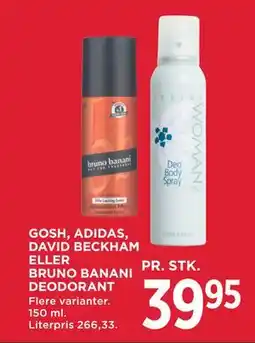 MENY GOSH, ADIDAS, DAVID BECKHAM ELLER BRUNO BANANI DEODORANT tilbud