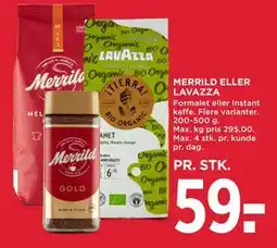 MENY MERRILD ELLER LAVAZZA tilbud
