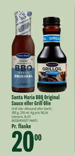 Min Købmand Santa Maria BBQ Original Sauce eller Grill Olie tilbud