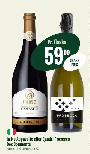 Min Købmand In Me Appassite eller Quadri Prosecco Doc Spumante tilbud