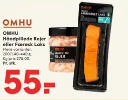 SPAR OMHU Håndpillede Rejer eller Færøsk Laks tilbud