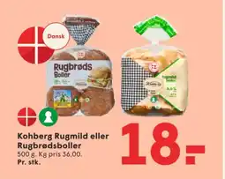 SPAR Kohberg Rugmild eller Rugbrødsboller tilbud