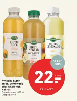 SPAR Rynkeby Rigtig Juice, Lemonade eller Økologisk Nektar tilbud