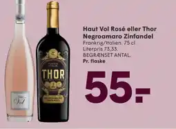 SPAR Haut Vol Rosé eller Thor Negroamaro Zinfandel tilbud