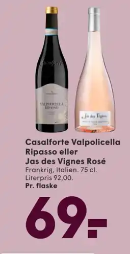 SPAR Casalforte Valpolicella Ripasso eller Jas des Vignes Rosé tilbud