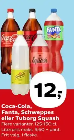 SuperBrugsen Coca-Cola, Fanta, Schweppes eller Tuborg Squash tilbud
