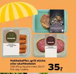 SuperBrugsen Hakkebøffer, grill sticks eller skaftkotelet tilbud