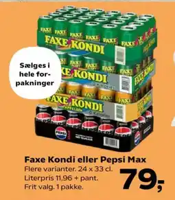 SuperBrugsen FAXE KONDI eller PEPSI Max tilbud