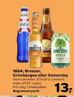 SuperBrugsen 1664, Breezer, Grimbergen eller Somersby tilbud