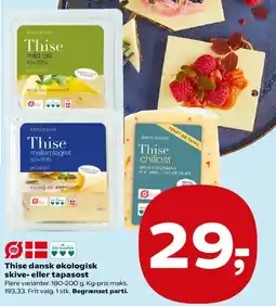 SuperBrugsen Thise dansk økologisk skive- eller tapasost tilbud