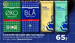 SuperBrugsen Irma kaffe formalet eller hele bønner tilbud