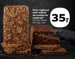 SuperBrugsen Chia rugbrød eller mørkt durumkerne rugbrød tilbud