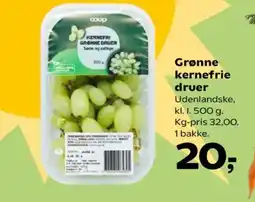 SuperBrugsen Grønne kernefrie druer tilbud