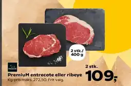 SuperBrugsen Premium entrecote eller ribeye tilbud