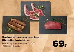 SuperBrugsen Marineret lamme- mørbrad, filet eller koteletter tilbud