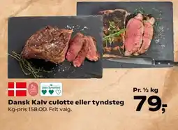 SuperBrugsen Dansk Kalv culotte eller tyndsteg tilbud