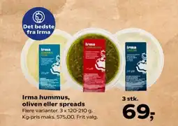 SuperBrugsen Irma hummus, oliven eller spreads tilbud