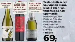 SuperBrugsen Yealands Reserve Sauvignon Blanc, Diablo eller Fon- tanafredda Asti Spumante tilbud
