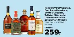 SuperBrugsen Renault VSOP Cognac, Don Papa Masskara, Bumbu Original tilbud