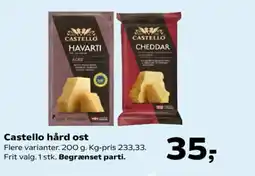 SuperBrugsen CASTELLO hård ost tilbud