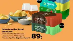 SuperBrugsen Heineken eller Royal 18/20-pak tilbud