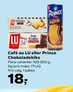 SuperBrugsen Café au LU eller Prince Chokoladekiks tilbud