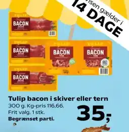 SuperBrugsen TULIP bacon i skiver eller tern tilbud