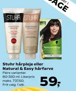 SuperBrugsen Stuhr hårpleje eller Natural & Easy hårfarve tilbud