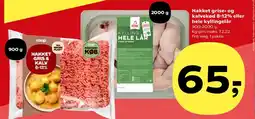 SuperBrugsen Hakket grise- og kalvekød 8-12% eller hele kyllingelår tilbud