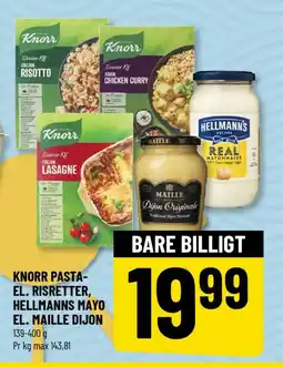 Løvbjerg KNORR Pasta- el. risretter, HELLMANN'S mayo el. Maille dijon tilbud