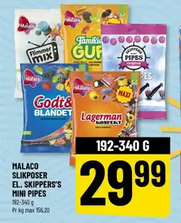 Løvbjerg Malaco slikposer el. Skippers's mini pipes tilbud