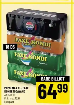 Løvbjerg PEPSI Max EL. FAXE KONDI Sodavand tilbud