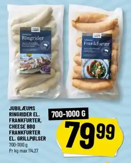 Løvbjerg JUBILÆUMS Ringrider el. frankfurter, cheese bbq frankfurter el. grillpølser tilbud