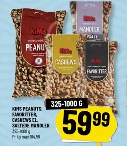 Løvbjerg KIMS Peanuts, favoritter, cashews el, saltede mandler tilbud