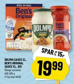 Løvbjerg Dolmio sauce el. ben's original sauce el. ris tilbud