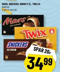Løvbjerg Mars, snickers, bounty el. twix is tilbud