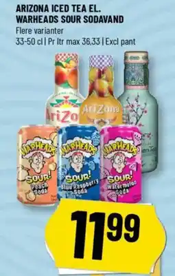 Løvbjerg Arizona iced tea el. warheads sour sodavand tilbud