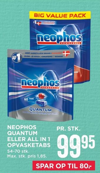 MENY Neophos quantum eller all in 1 opvasketabs tilbud