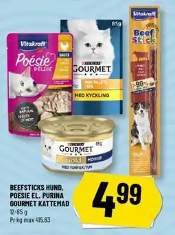 Løvbjerg Beefsticks hund, poesie el. purina gourmet kattemad tilbud