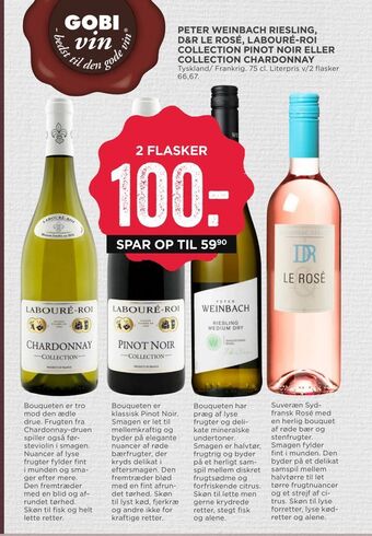 MENY Peter weinbach riesling, d&r le rosé, labouré-roi collection pinot noir eller collection chardonnay tilbud