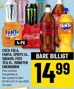Løvbjerg Coca cola, fanta, sprite el. squash, fuze tea el. monster energidrik tilbud