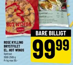 Løvbjerg Rose kylling brystfilet el. hot wings tilbud