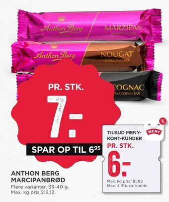 MENY Anthon berg marcipanbrød tilbud
