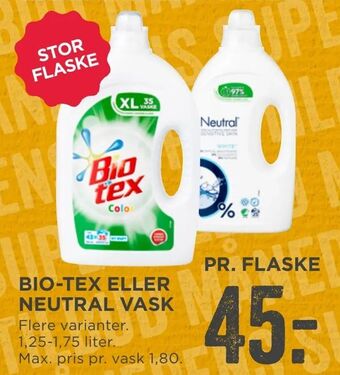 MENY Bio-tex eller neutral vask tilbud