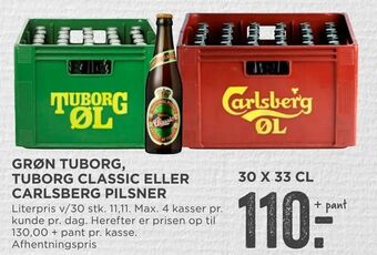 MENY Grøn tuborg, tuborg classic eller carlsberg pilsner tilbud