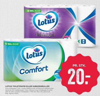 MENY Lotus toiletpapir eller køkkenruller tilbud