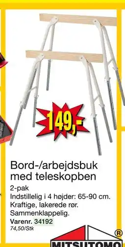 Harald Nyborg Bord-/arbejdsbuk med teleskopben tilbud